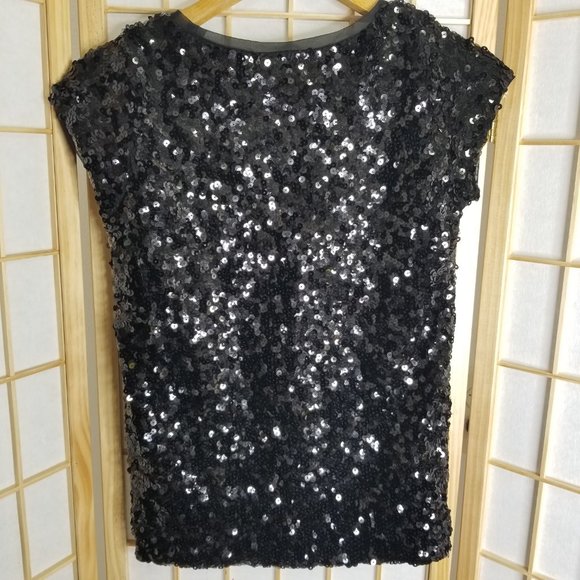 INC Black Sequin Top - Picture 3 of 3